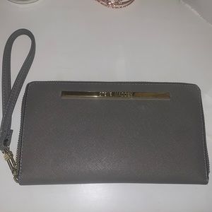 Grey Steve Madden Clutch/Wristlet Faux Leather
